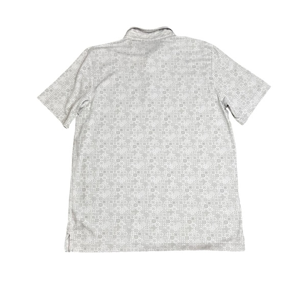 Travis Matthew Grey & White Floral Golf Polo Mens Large Pima Cotton Blend - Picture 9 of 9